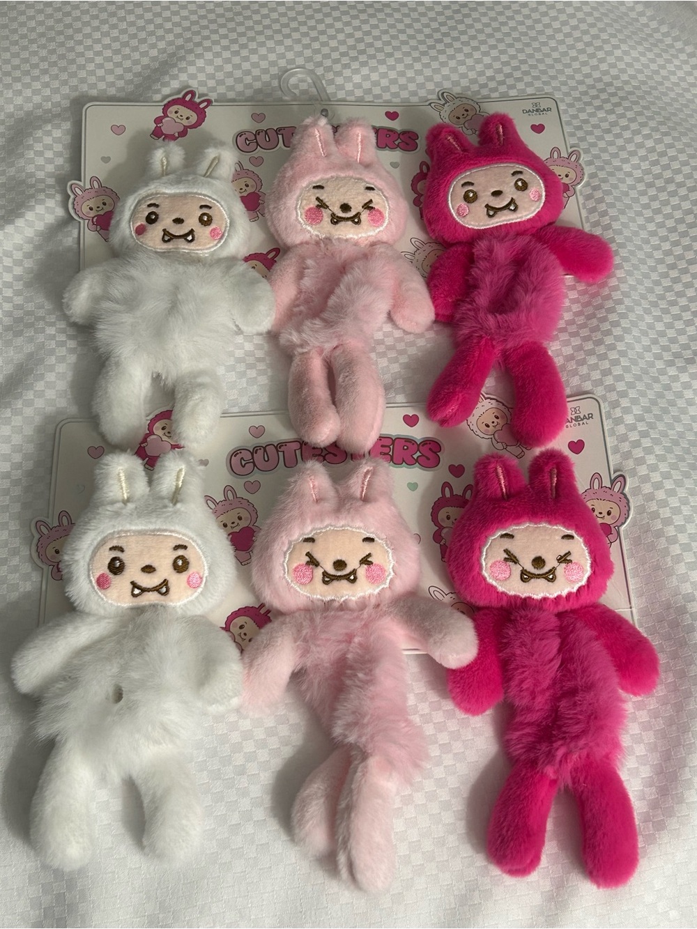 Labubu style Bunny Plush hair tie/scrunchie White, Light Pink, Hot Pink